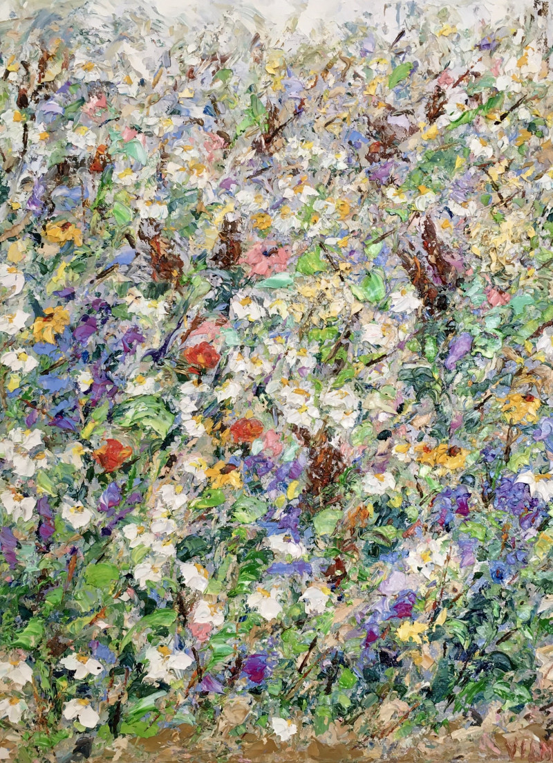 Wildflowers meadow original painting by Vilma Gataveckienė. Flowers