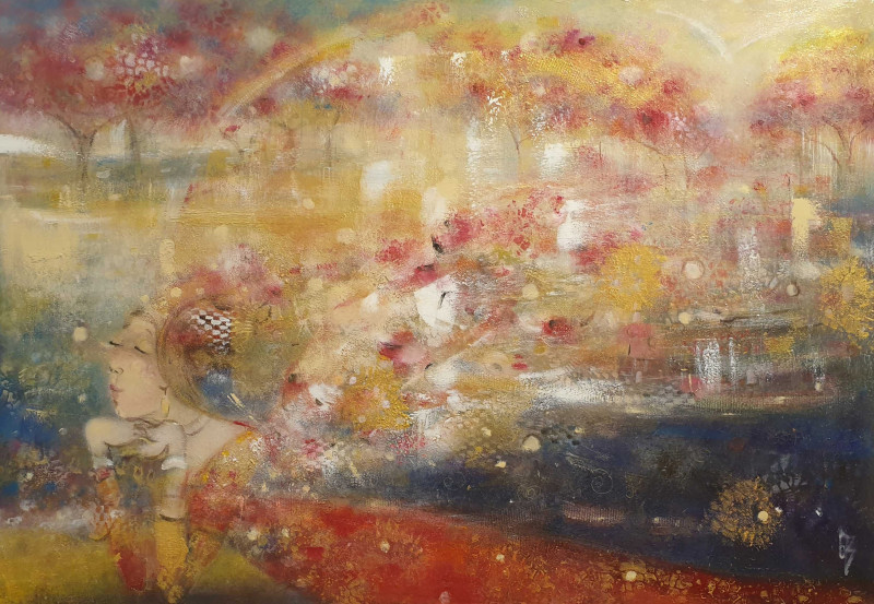 Genutė Burbaitė tapytas paveikslas Saulės vartai, Fantastiniai paveikslai , paveikslai internetu
