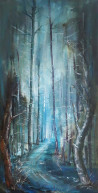 Lidija Dailidėnienė tapytas paveikslas Žiema miške, Peizažai , paveikslai internetu