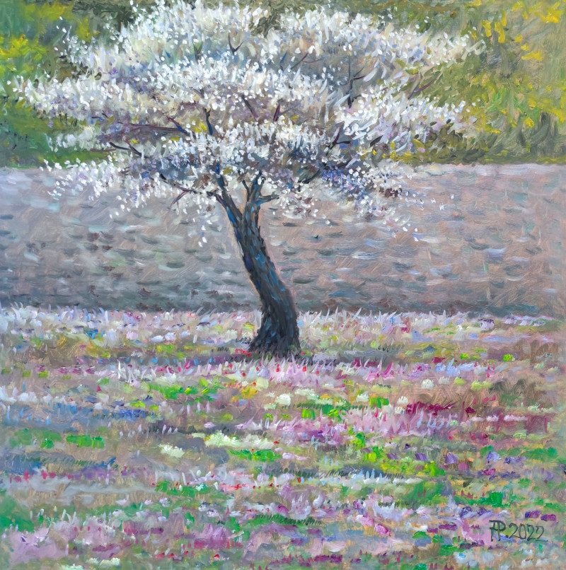 Aloyzas Pacevičius tapytas paveikslas Pavasario spalvos, Paveikslai su pavasariu , paveikslai internetu