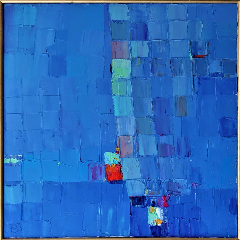 Rytas Jurgelis tapytas paveikslas Mėlynas rūkas, Abstrakti tapyba , paveikslai internetu