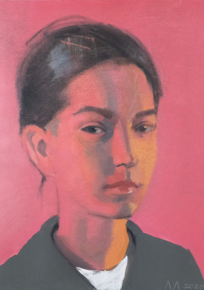 Miglė Kosinskaitė tapytas paveikslas Nepažįstamasis (Mauglis), Portretai , paveikslai internetu