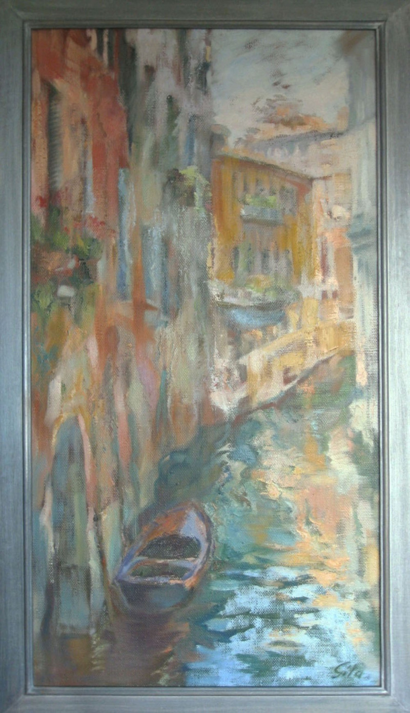 Gitana Petronaitienė tapytas paveikslas Venecija, Ramybe dvelkiantys , paveikslai internetu