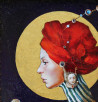 Daiva Staškevičienė tapytas paveikslas Auksinė mėnesiena, Moters grožis , paveikslai internetu