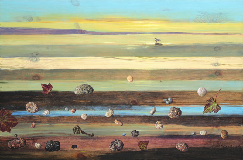Coastal Labyrinths. Waiting original painting by Dalia Čistovaitė. Calm paintings
