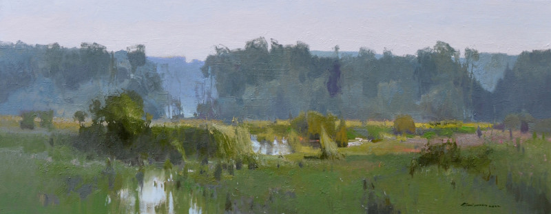 Vytautas Laisonas tapytas paveikslas Seklus upelis, Peizažai , paveikslai internetu