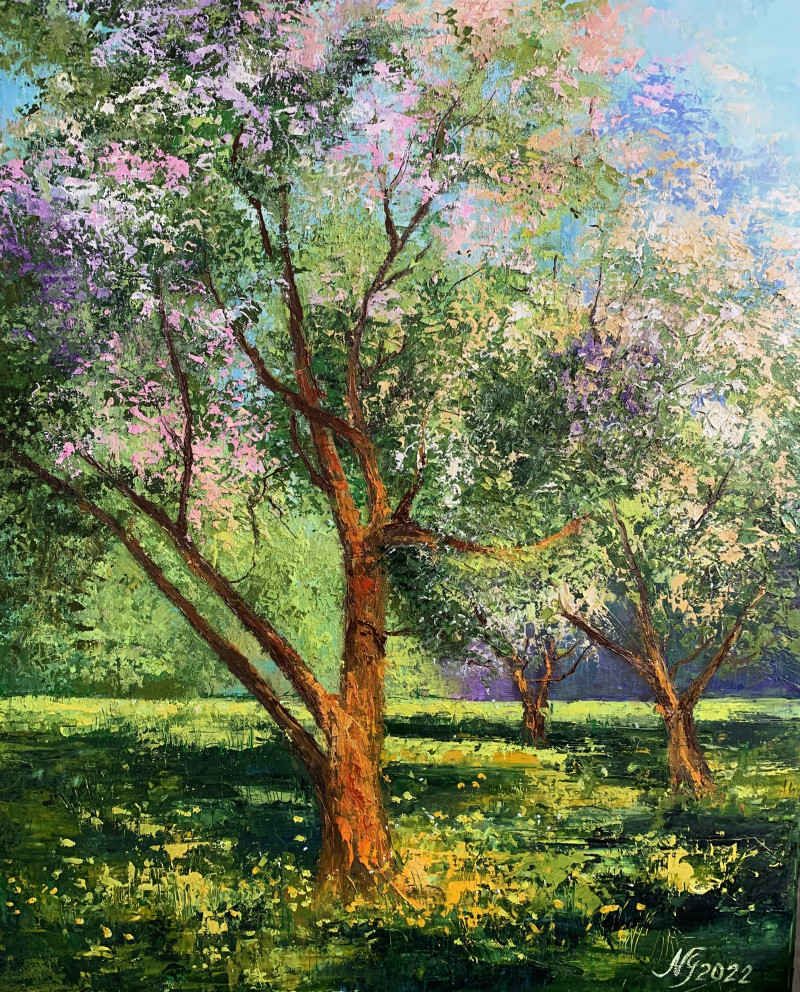 Nijolė Grigonytė-Lozovska tapytas paveikslas Apsvaigusi gegužė, Paveikslai su pavasariu , paveikslai internetu