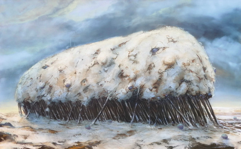 Modestas Malinauskas tapytas paveikslas Per pusnis, Fantastiniai paveikslai , paveikslai internetu