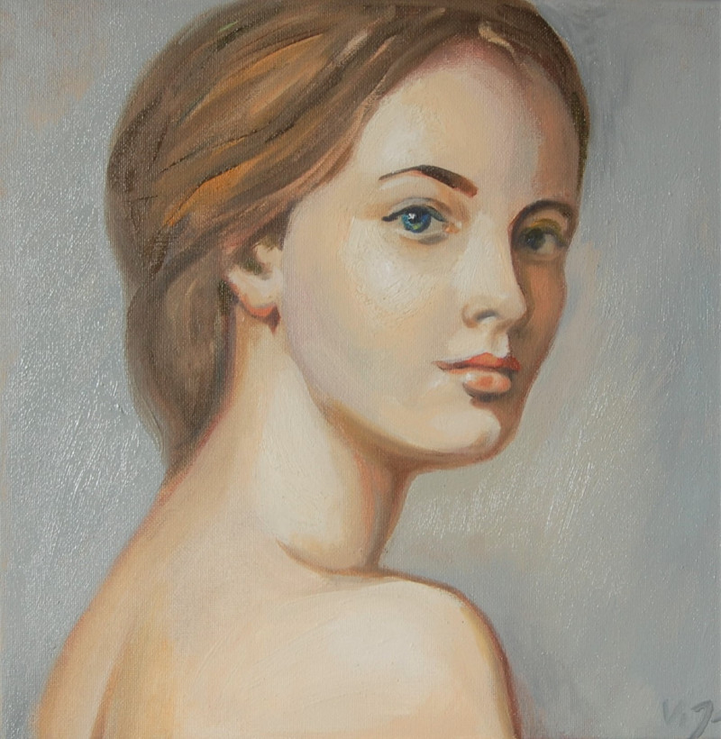 A Proud Girl original painting by Vidmantas Jažauskas. Beauty Of A Woman