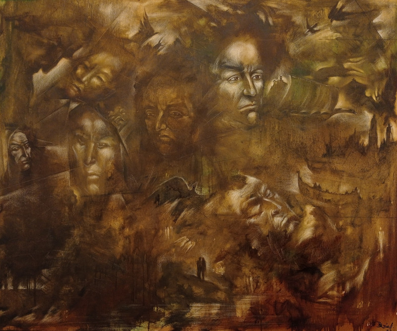 Raimundas Dzimidavičius tapytas paveikslas Neužbaigta istorija, Abstrakti tapyba , paveikslai internetu