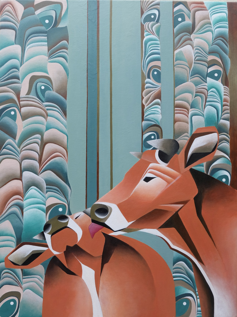 Kristina Šaudinytė tapytas paveikslas Bučinys, Animalistiniai paveikslai , paveikslai internetu
