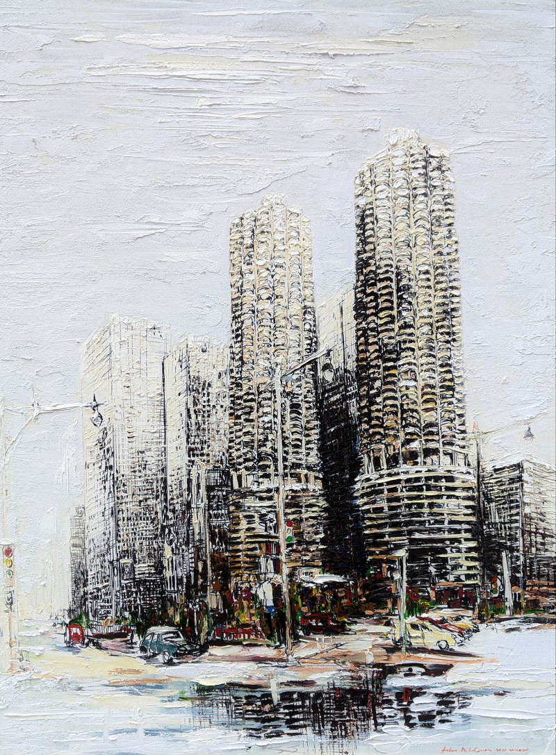 Aidas Mikelėnas tapytas paveikslas Čikagos kukurūzai, Urbanistinė tapyba , paveikslai internetu