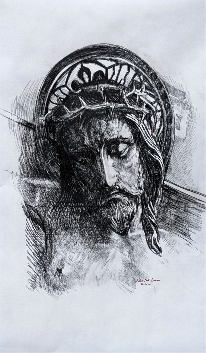 Aidas Mikelėnas tapytas paveikslas Kančia, Sakralinis , paveikslai internetu