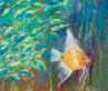 Golden Fish / donation to Ukraine original painting by Nijolė Grigonytė-Lozovska. Slava Ukraini