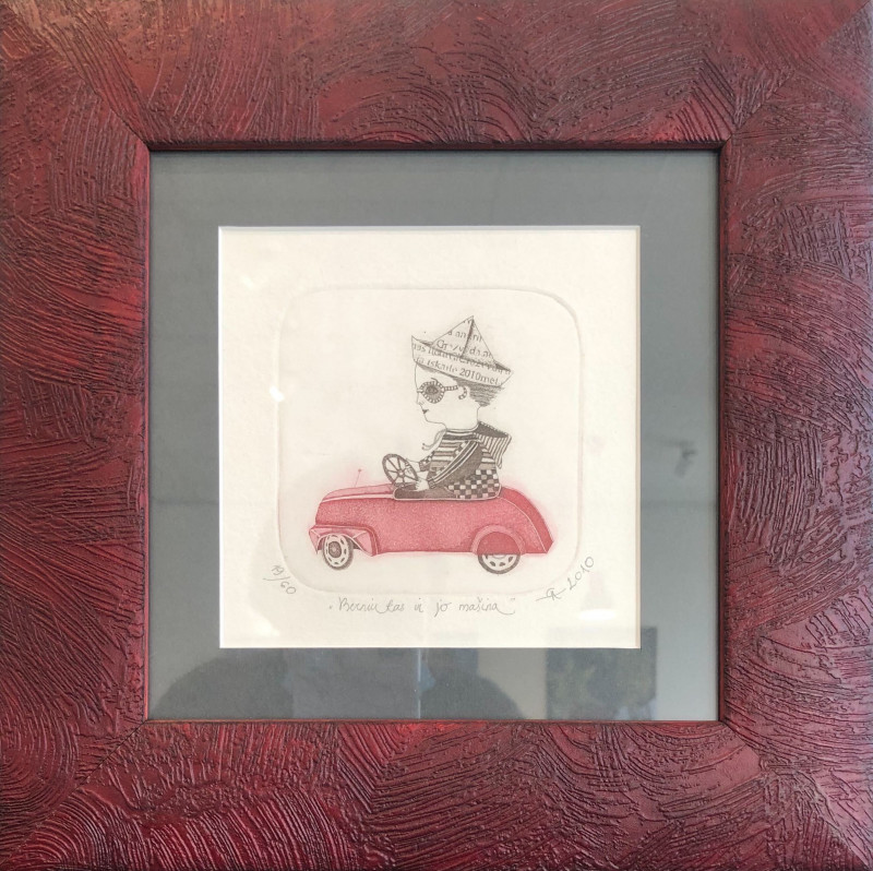 Gražvyda Andrijauskaitė tapytas paveikslas Berniukas ir jo mašina, Meno kolekcionieriams , paveikslai internetu