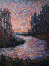 Simonas Gutauskas tapytas paveikslas Upės vingis, Peizažai , paveikslai internetu