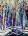 Leonardas Černiauskas tapytas paveikslas Žiemos beržai, Peizažai , paveikslai internetu