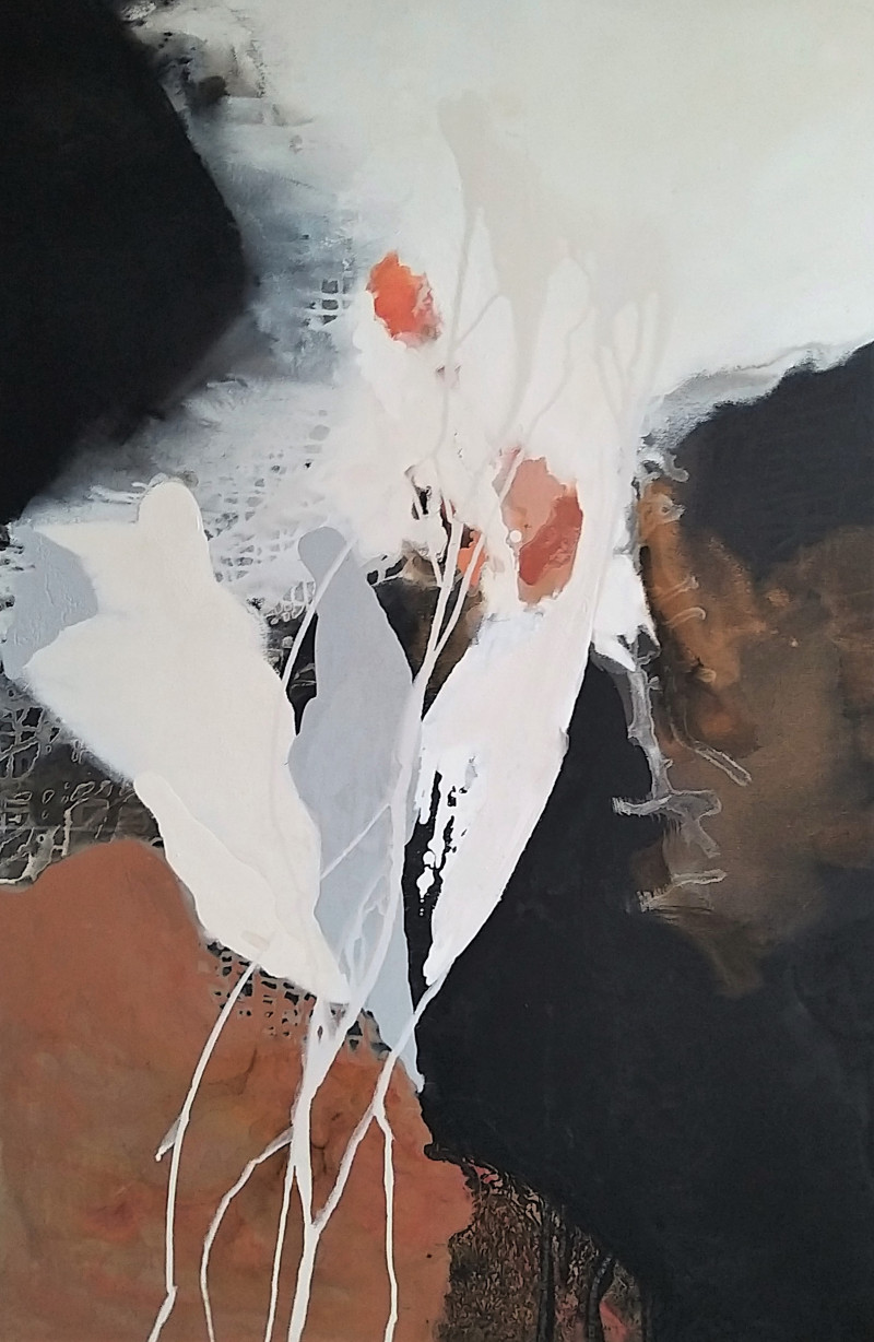 Dalia Kirkutienė tapytas paveikslas Šermukšniai, Abstrakti tapyba , paveikslai internetu