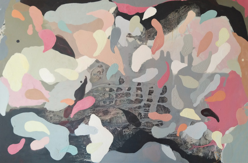 Dalia Kirkutienė tapytas paveikslas Migdolų žydėjimas, Abstrakti tapyba , paveikslai internetu