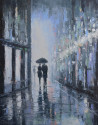 Rimantas Virbickas tapytas paveikslas Vakaras mieste, Peizažai , paveikslai internetu