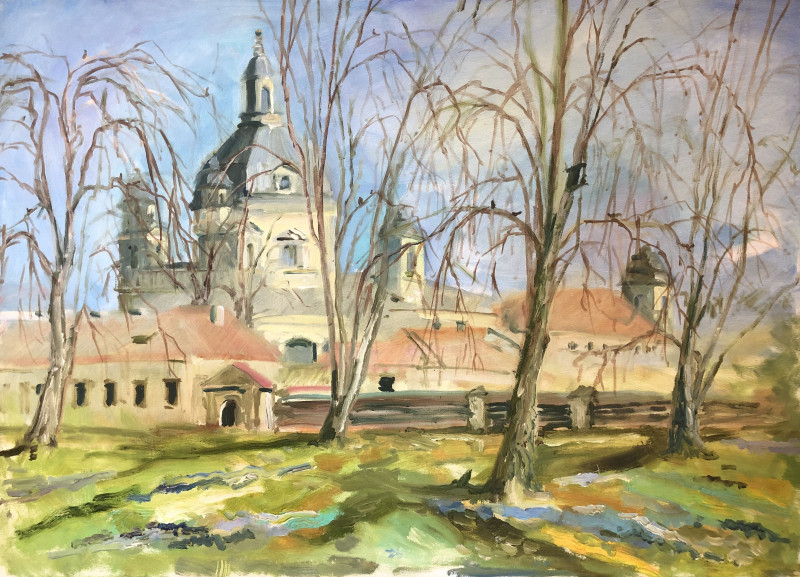 Rasa Staskonytė tapytas paveikslas Pažaislis. Pavasaris, Paveikslai su pavasariu , paveikslai internetu