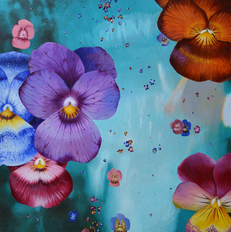 Artūras Braziūnas tapytas paveikslas Viola, Gėlės , paveikslai internetu