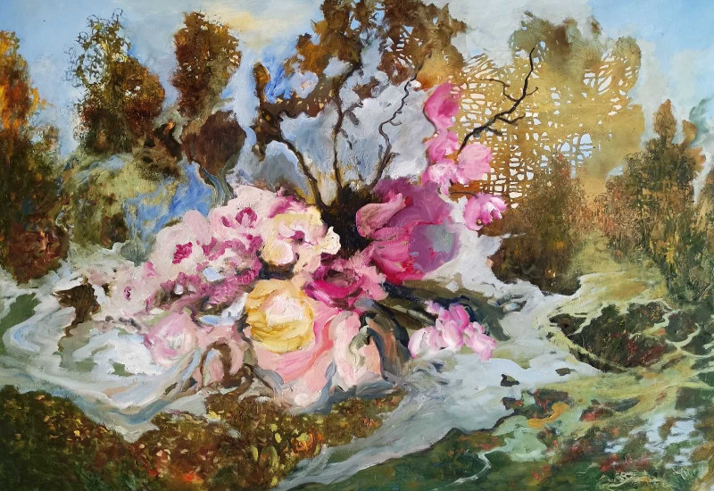 Orchids original painting by Birutė Butkienė. Talk Of Flowers