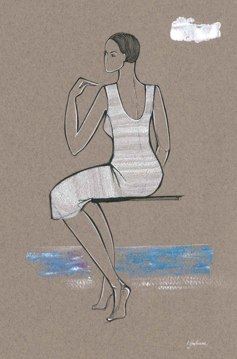Ieva Stoškienė tapytas paveikslas Moteris ir jūra, Moters grožis , paveikslai internetu