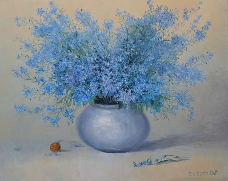 Forget Me Not original painting by Danutė Virbickienė. Talk Of Flowers