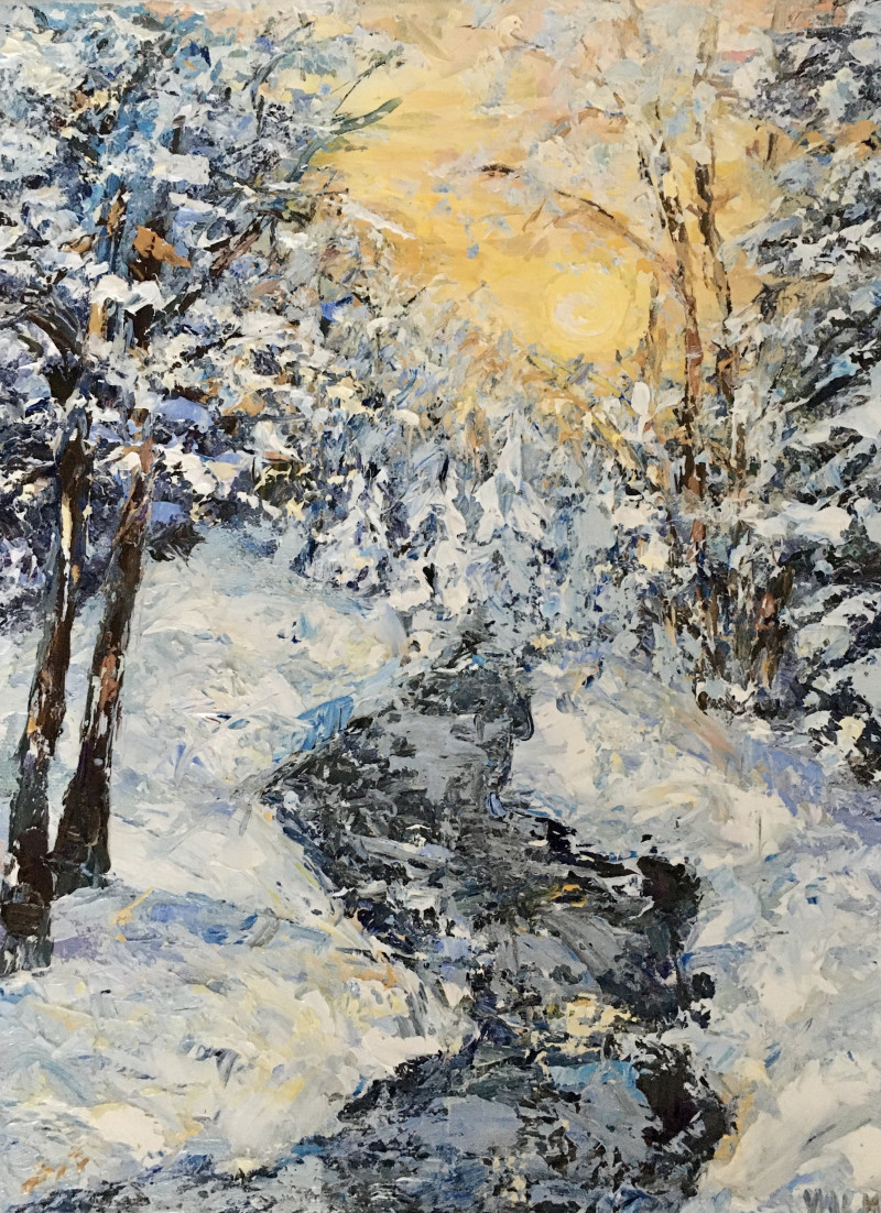 Vilma Gataveckienė tapytas paveikslas Žiemos peizažas, Paveikslai su Žiema , paveikslai internetu