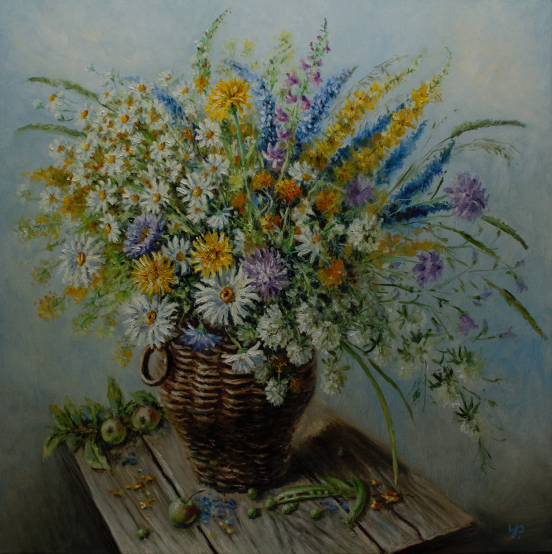 Summer Bouquet original painting by Irma Pažimeckienė. Still-Life