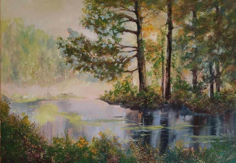 Dawn original painting by Birutė Butkienė. Landscapes