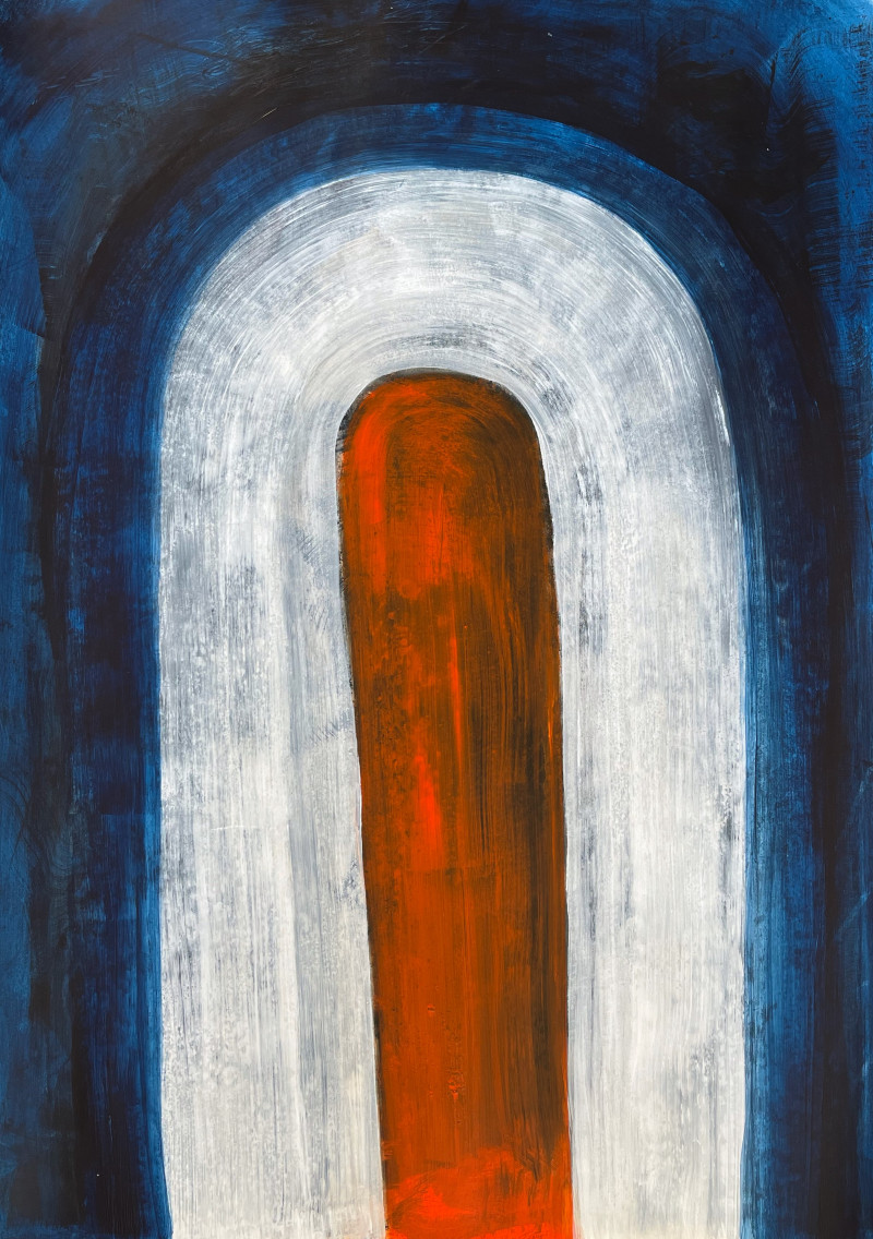 Dalius Jonaitis tapytas paveikslas Mėlynas stogas, Abstrakti tapyba , paveikslai internetu
