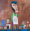 Robertas Strazdas tapytas paveikslas Linksmo miestelio kiemsargis, Juoko dozė , paveikslai internetu