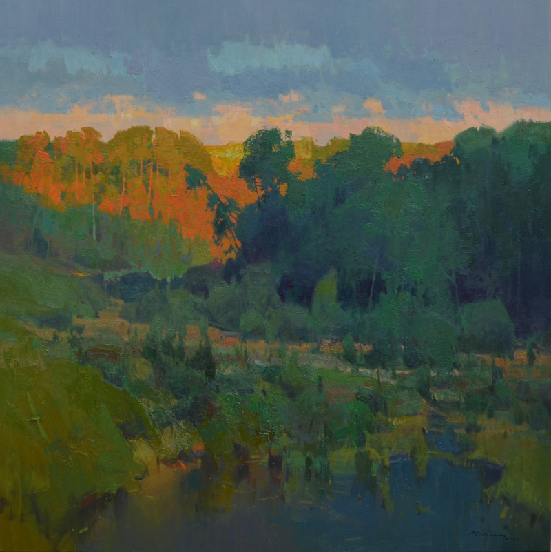 Evening Light original painting by Vytautas Laisonas. Landscapes