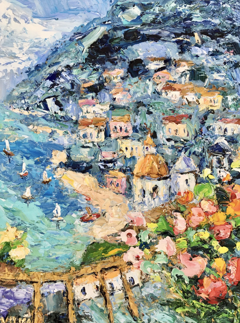 Vilma Gataveckienė tapytas paveikslas Positano, Miniatiūros - Maži darbai , paveikslai internetu