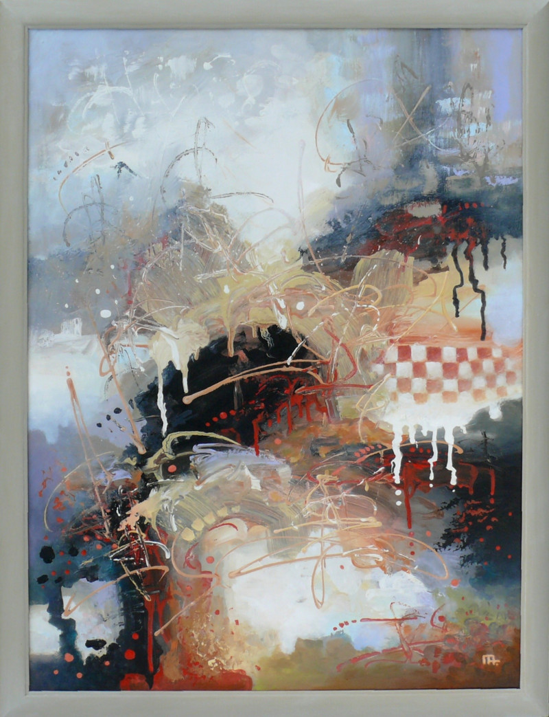 Arūnas Miliukas tapytas paveikslas Savaitgalio judesiai, Abstrakti tapyba , paveikslai internetu