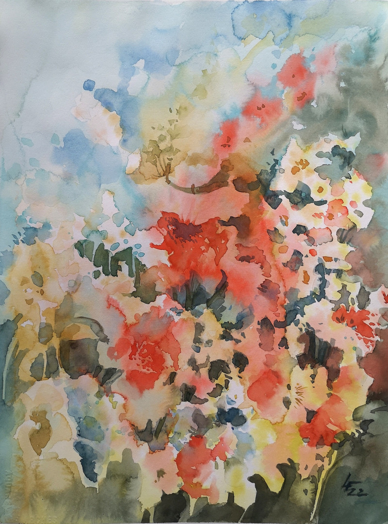 Eglė Lipinskaitė tapytas paveikslas Kvepėjimas, Gėlės , paveikslai internetu