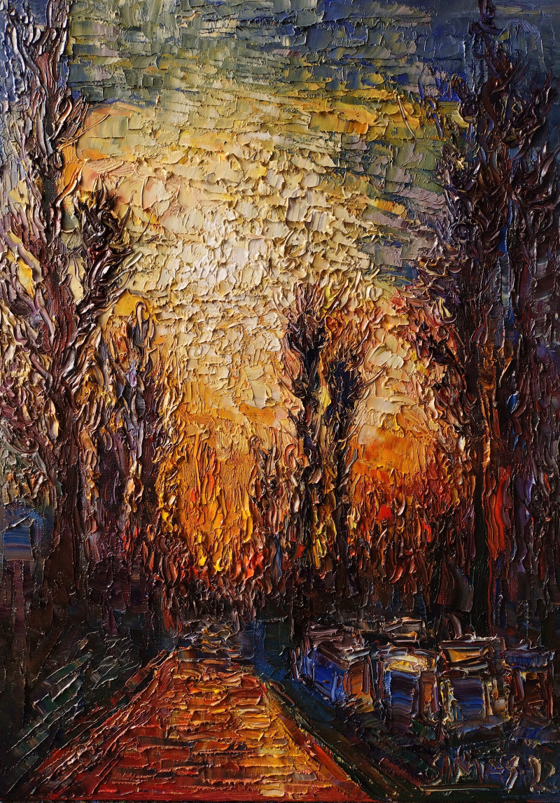 Simonas Gutauskas tapytas paveikslas Aviliai pamiškėje, Peizažai , paveikslai internetu