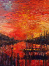 Simonas Gutauskas tapytas paveikslas Raudonas vakaras, Peizažai , paveikslai internetu