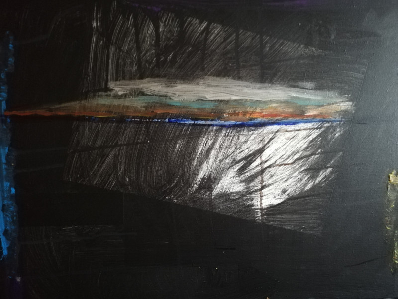 Birutė Paplauskaitė tapytas paveikslas Brėkštanti aušra, Abstrakti tapyba , paveikslai internetu