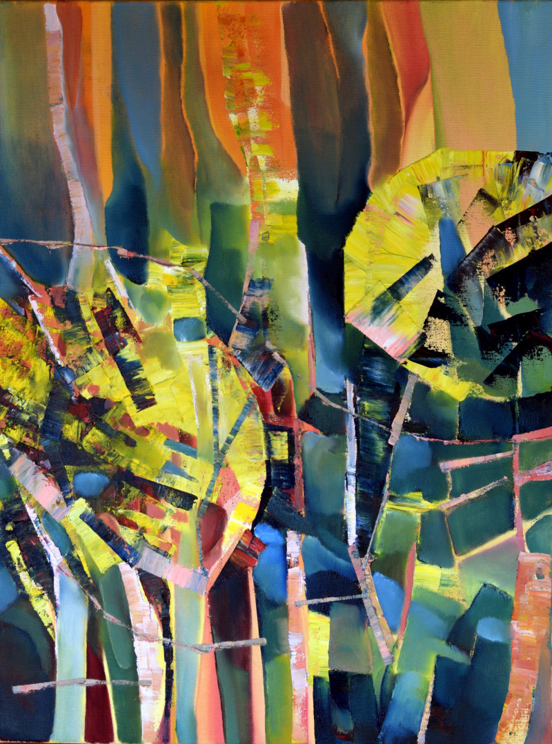 Lina Urbanavičienė tapytas paveikslas Link saulės, Abstrakti tapyba , paveikslai internetu