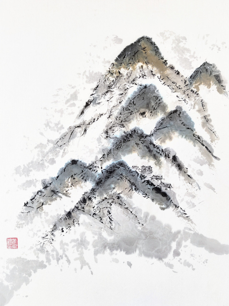 Indrė Beinartė tapytas paveikslas Giliai kalnuose, Peizažai , paveikslai internetu