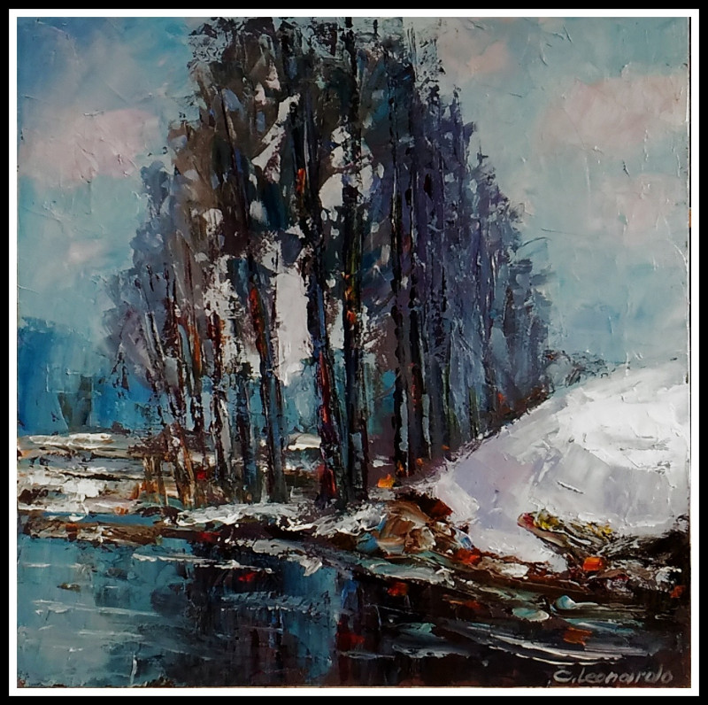 Winter 22 original painting by Leonardas Černiauskas. Landscapes