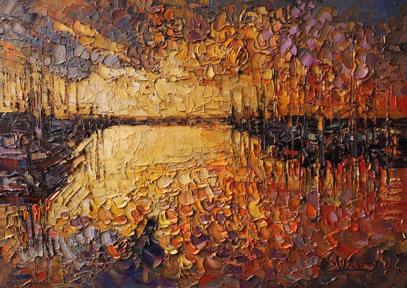 Port original painting by Simonas Gutauskas. Landscapes