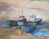 Rita Krupavičiūtė tapytas paveikslas Žvejų laiveliai, Marinistiniai paveikslai , paveikslai internetu