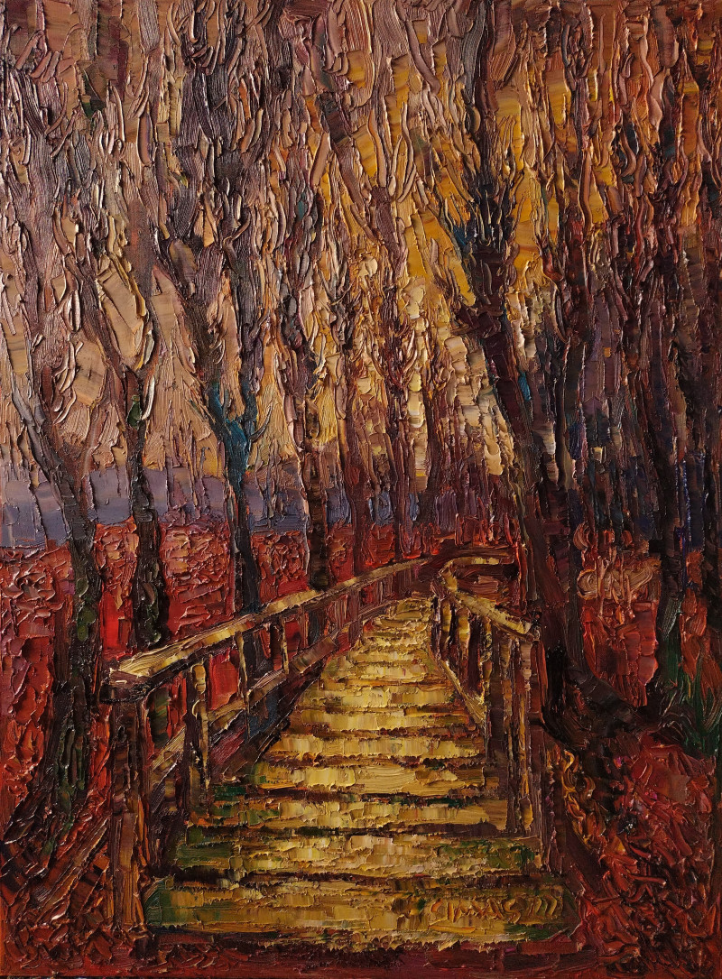 A Road original painting by Simonas Gutauskas. Landscapes