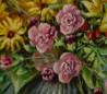 Irma Pažimeckienė tapytas paveikslas Puokštė Valentinams, Gėlės , paveikslai internetu