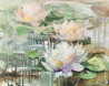 Flying Lilies III original painting by Vilma Vasiliauskaitė. Flowers