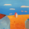 Kęstutis Jauniškis tapytas paveikslas Užmiesčio peizažas 1, Peizažai , paveikslai internetu